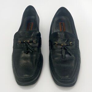 Florsheim Loafers 18066 Mens Sz 12D Black Leather Casual Dress Tassel Gold